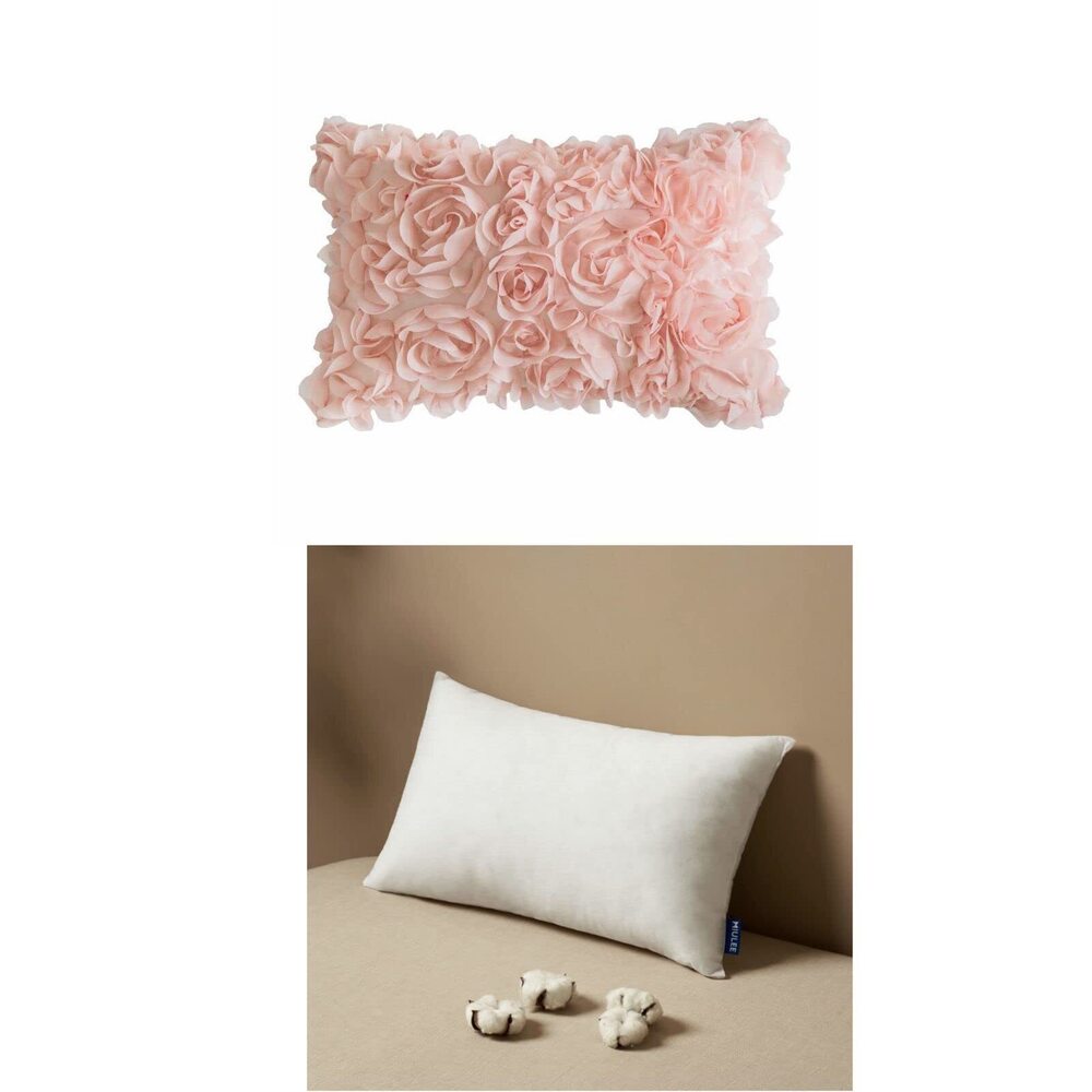 5250 Spring Romantic Stereo Chiffon Rose Flower Pillow Cover with New